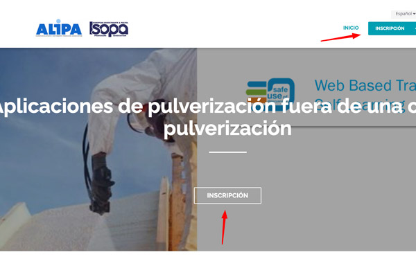 Acceso a registro de cursos de diisoocianatos